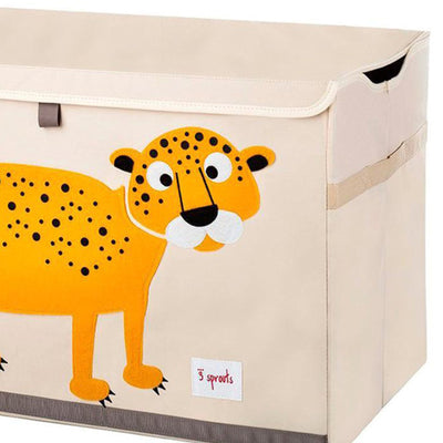 3 Sprouts UTCLEO Collapsible Toy Chest Storage Bin for Kids Playroom, Leopard
