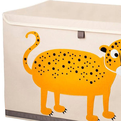 3 Sprouts UTCLEO Collapsible Toy Chest Storage Bin for Kids Playroom, Leopard