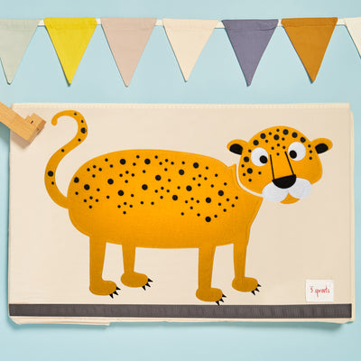 3 Sprouts UTCLEO Collapsible Toy Chest Storage Bin for Kids Playroom, Leopard
