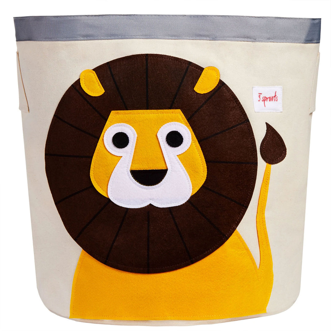 3 Sprouts Canvas Storage Bin Laundry and Toy Basket for Baby and Lion (Used)