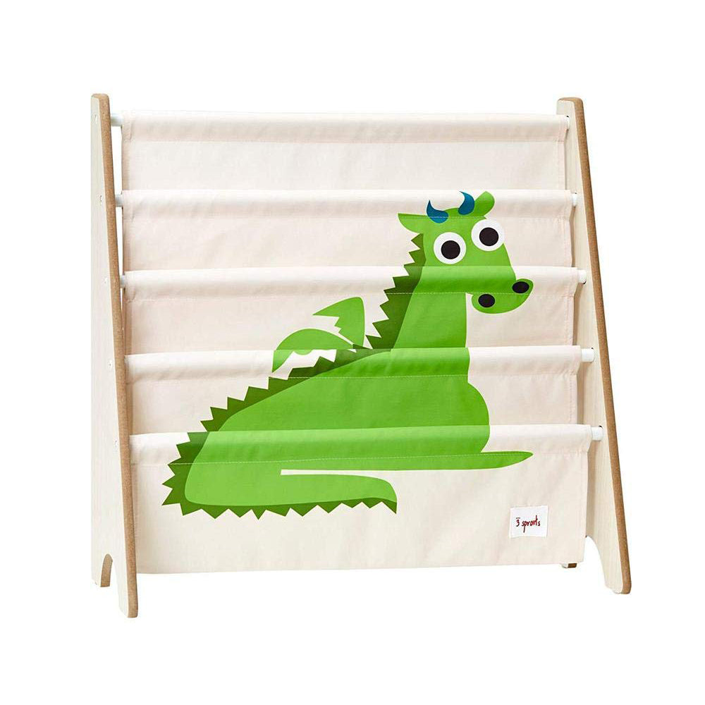 3 Sprouts Kids Foldable Cube Bins, Dragon/Unicorn & Bookcase Shelf Rack, Dragon - VMInnovations