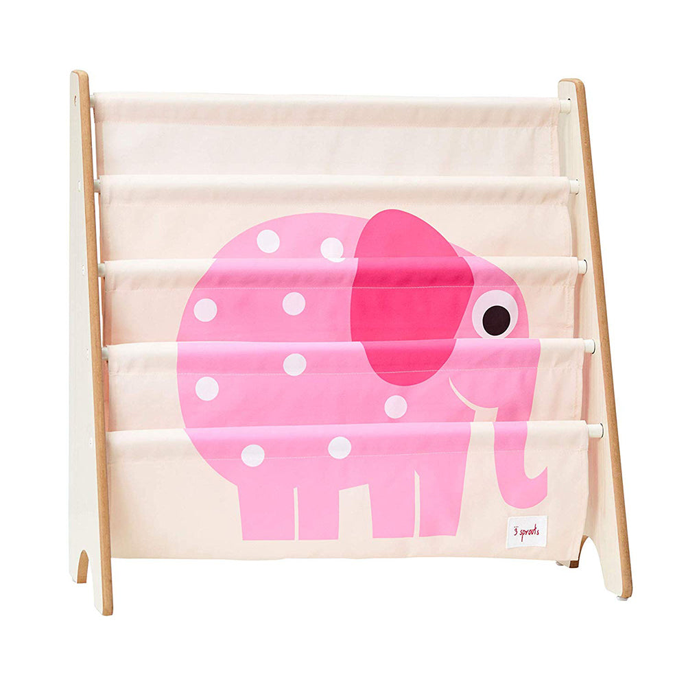 3 Sprouts Collapsible Kids Toy Chest Storage Bin Bundle with Bookcase, Elephants