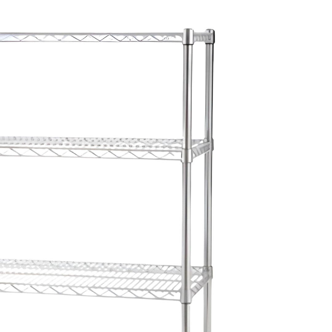 SafeRacks 18 x 36 x 72" 5 Tier Steel Wire Storage Shelving Rack w/Wheels, Silver