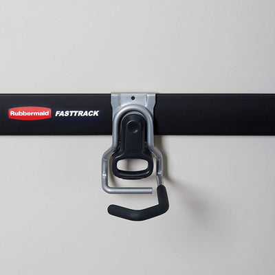 Rubbermaid Steel Horizontal Wall Rail & Vertical Hanging Wall Hook (4 Pack)