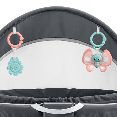 Fisher Price GKH69 2-in-1 On-The-Go Baby Dome Play Area, Rosy Windmill(Open Box)