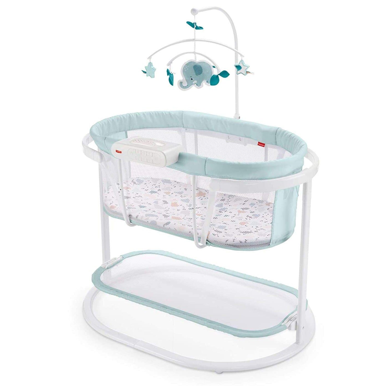 Fisher Price Soothing Motions Baby Bassinet with Music, Pacific Pebble(Open Box)