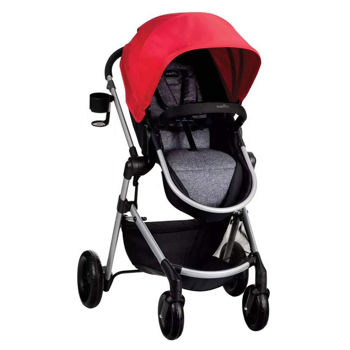 Evenflo Pivot Baby Stroller and Safemax Infant Car Seat Travel System, Red (For Parts)