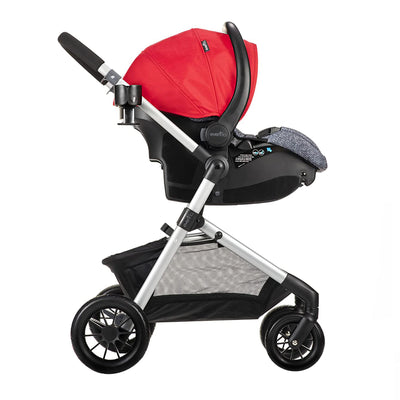 Evenflo Pivot Baby Stroller & Safemax Infant Car Seat Travel System, Red (Used)