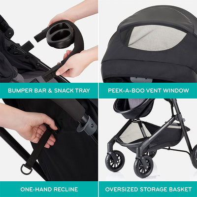 Evenflo Pivot Baby Stroller & Safemax Infant Car Seat Travel System, Red (Used)