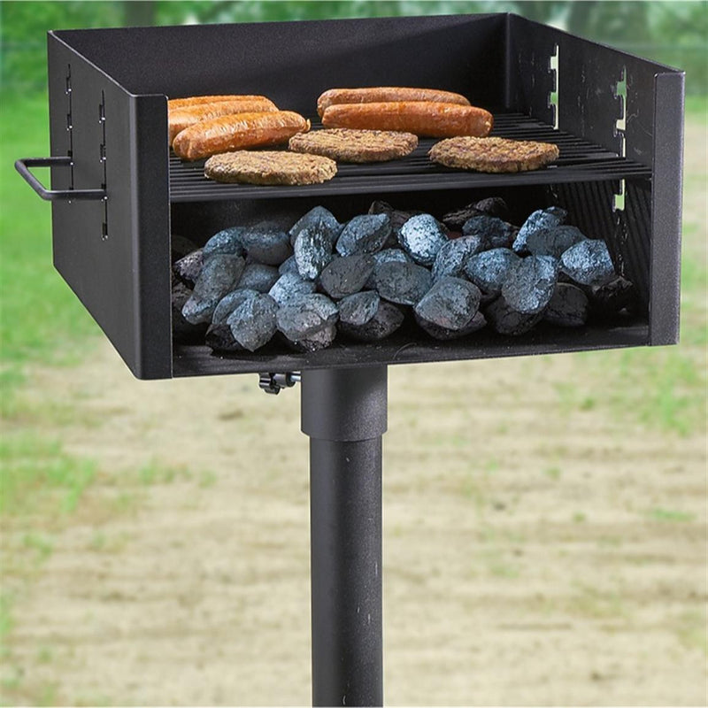 Guide Gear Heavy Duty Park Style Large 4 Adjustment Levels Charcoal Grill, Black
