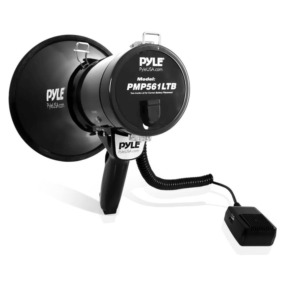 Pyle PA Megaphone Speaker with Built-in Rechargeable Battery, Black (Open Box)