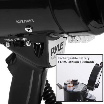 Pyle Portable PA Megaphone Speaker with Built-in Rechargeable Battery (2 Pack) - VMInnovations
