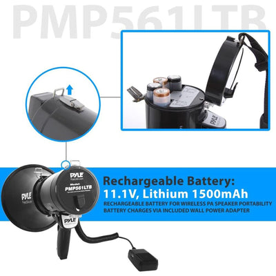 Pyle Portable PA Megaphone Speaker with Built-in Rechargeable Battery (2 Pack) - VMInnovations
