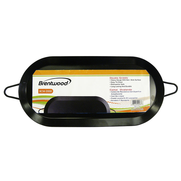 Brentwood 18 inch Carbon Steel Non-Stick Double Burner Comal Griddle (Used)