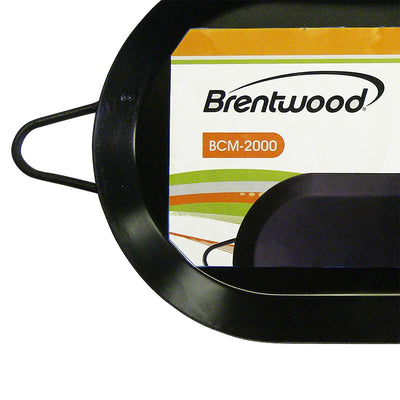 Brentwood 18 inch Carbon Steel Non-Stick Double Burner Comal Griddle, Black