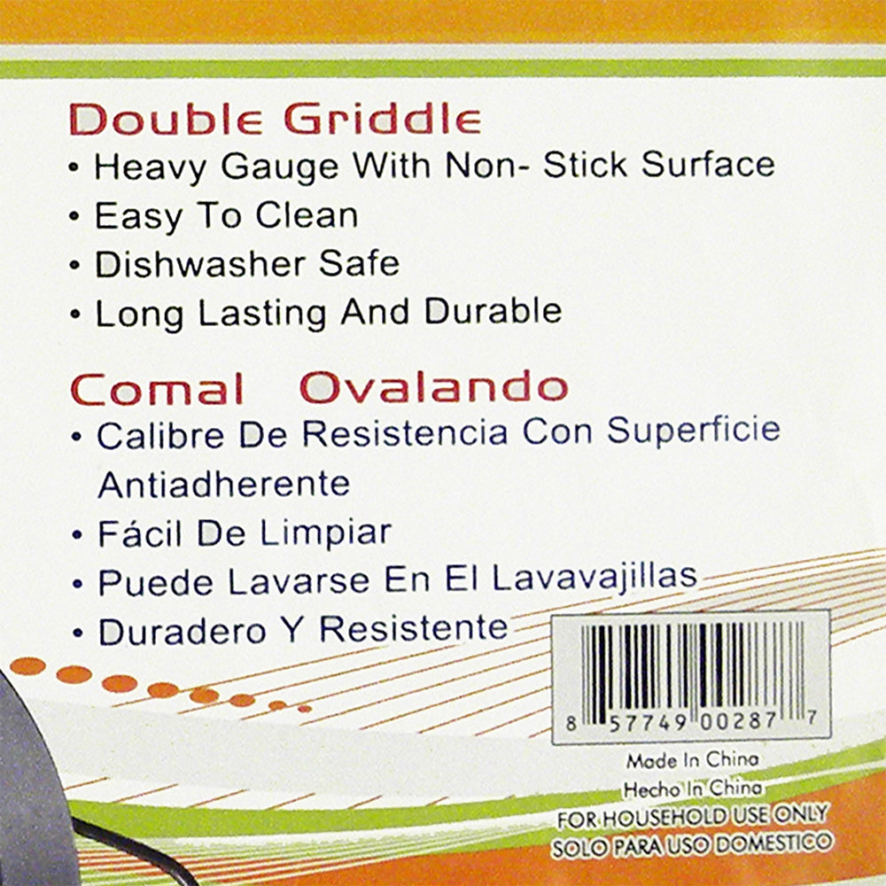 Brentwood 18 inch Carbon Steel Non-Stick Double Burner Comal Griddle (Used)