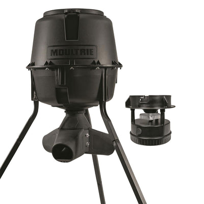 Moultrie 13340 30 Gallon Drum Gravity Spin Tripod Combo Deer Feeder with Timer