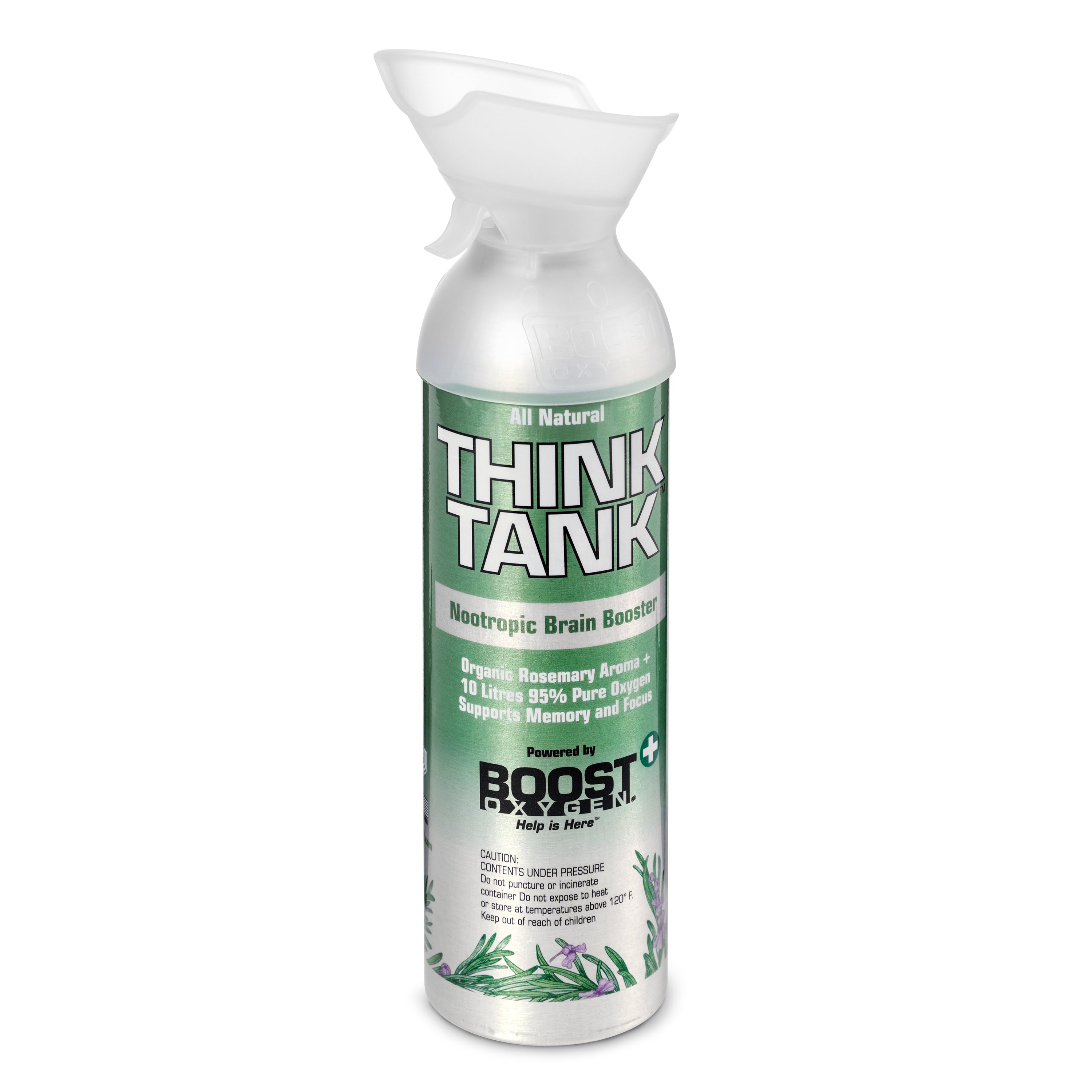 Boost Oxygen Think Tank Natural Portable 10 L Canned Oxygen, Rosemary (2 Pack) - VMInnovations