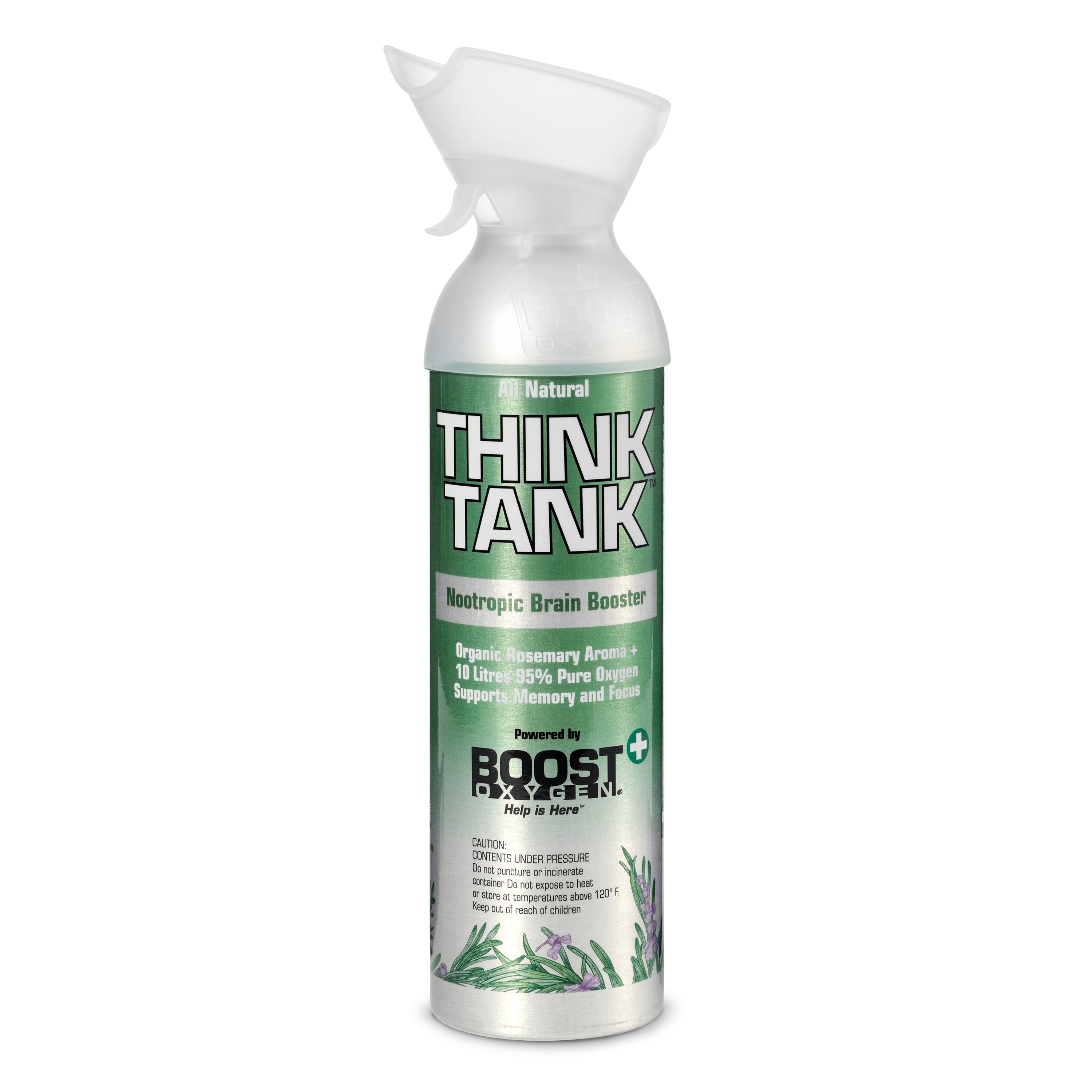 Boost Oxygen Think Tank Natural Portable 10 L Canned Oxygen, Rosemary (2 Pack) - VMInnovations