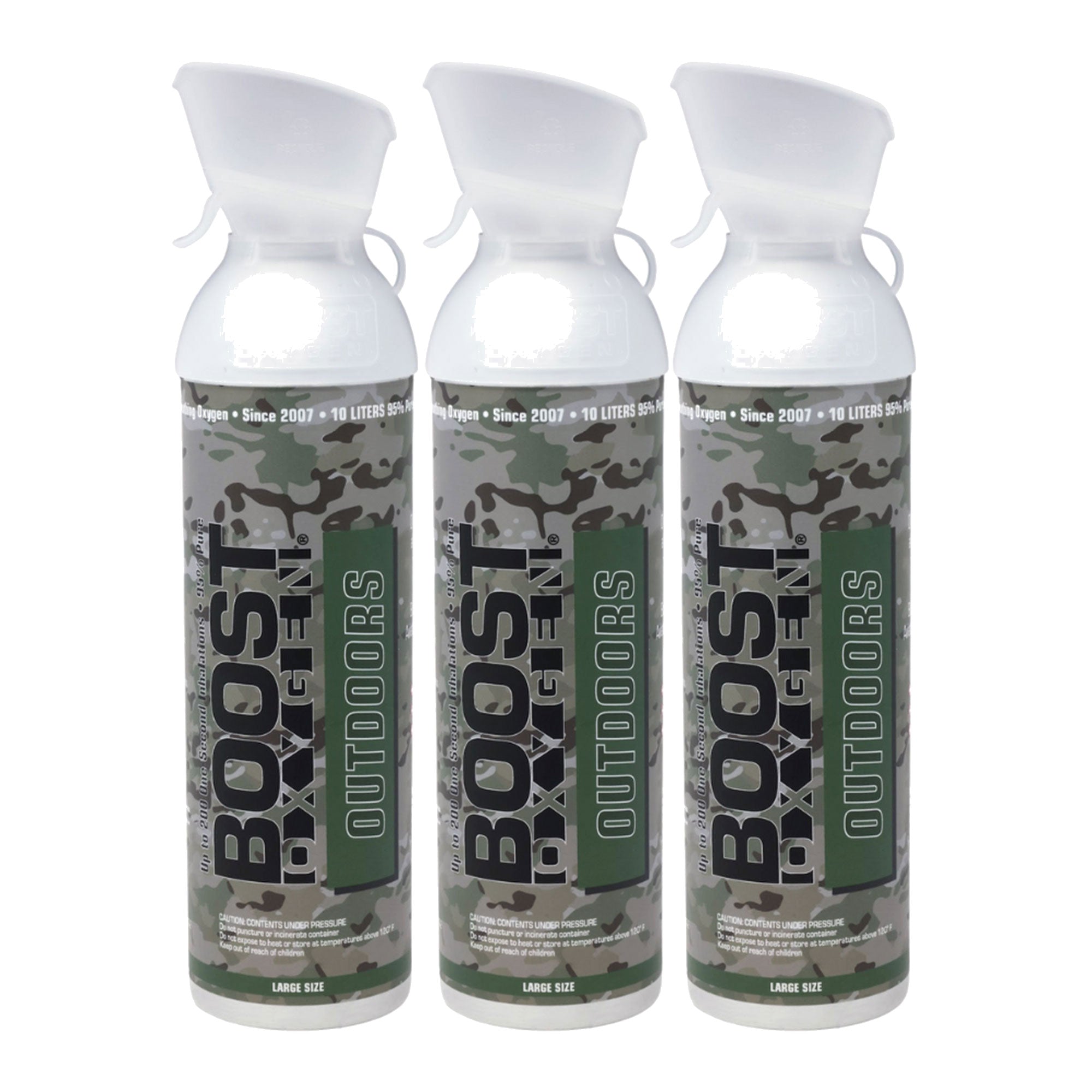 Boost Oxygen Large OUTDOORS Natural Aroma 10 Liter Canister for Support, 3 Pack)