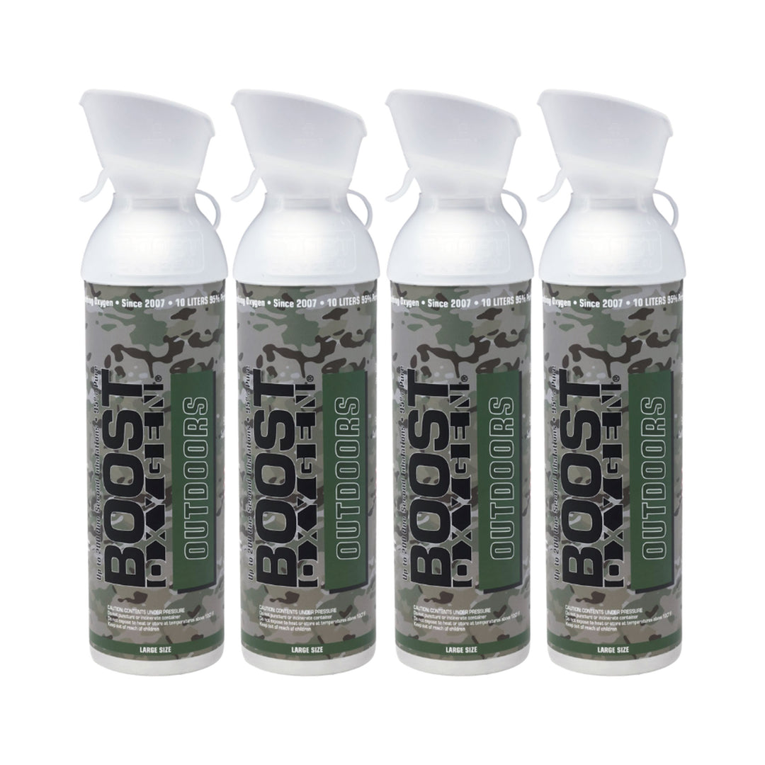 Boost Oxygen Large OUTDOORS Natural Aroma 10 Liter Canister for Support, 4 Pack