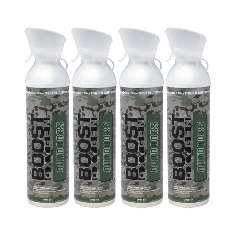 Boost Oxygen Large OUTDOORS Natural Aroma 10 Liter Canister for Support, 4 Pack