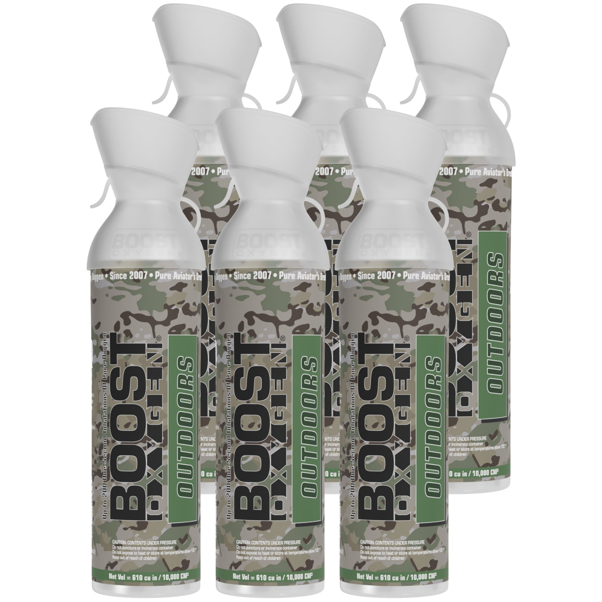 Boost Oxygen Large OUTDOORS Natural Aroma 10 Liter Canister for Support, 6 Pack - VMInnovations