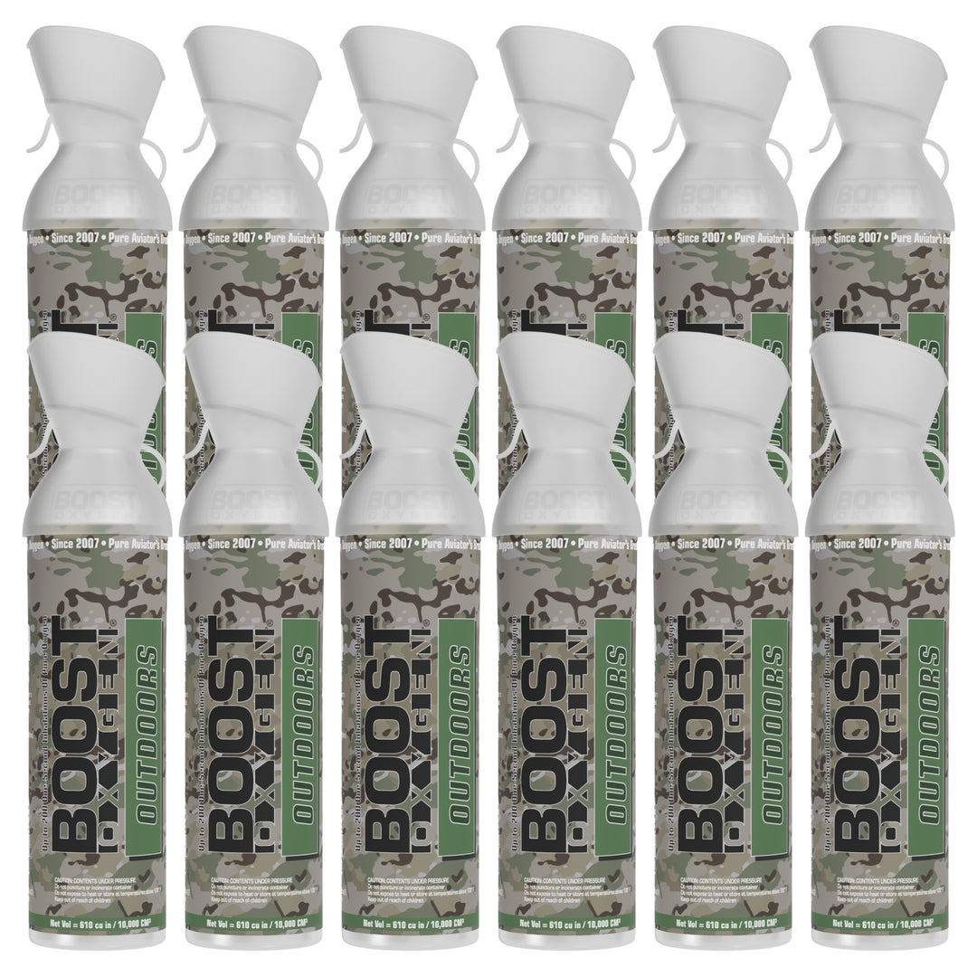 Boost Oxygen Large OUTDOORS Natural Aroma 10 Liter Canister for Support, 12 Pack