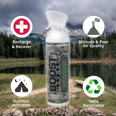 Boost Oxygen Large OUTDOORS Natural Aroma 10 Liter Canister for Support, 12 Pack - VMInnovations