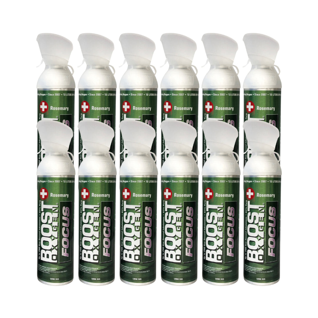 Boost Oxygen Think Tank Natural Portable 10 L Canned Oxygen, Rosemary (12 Pack)