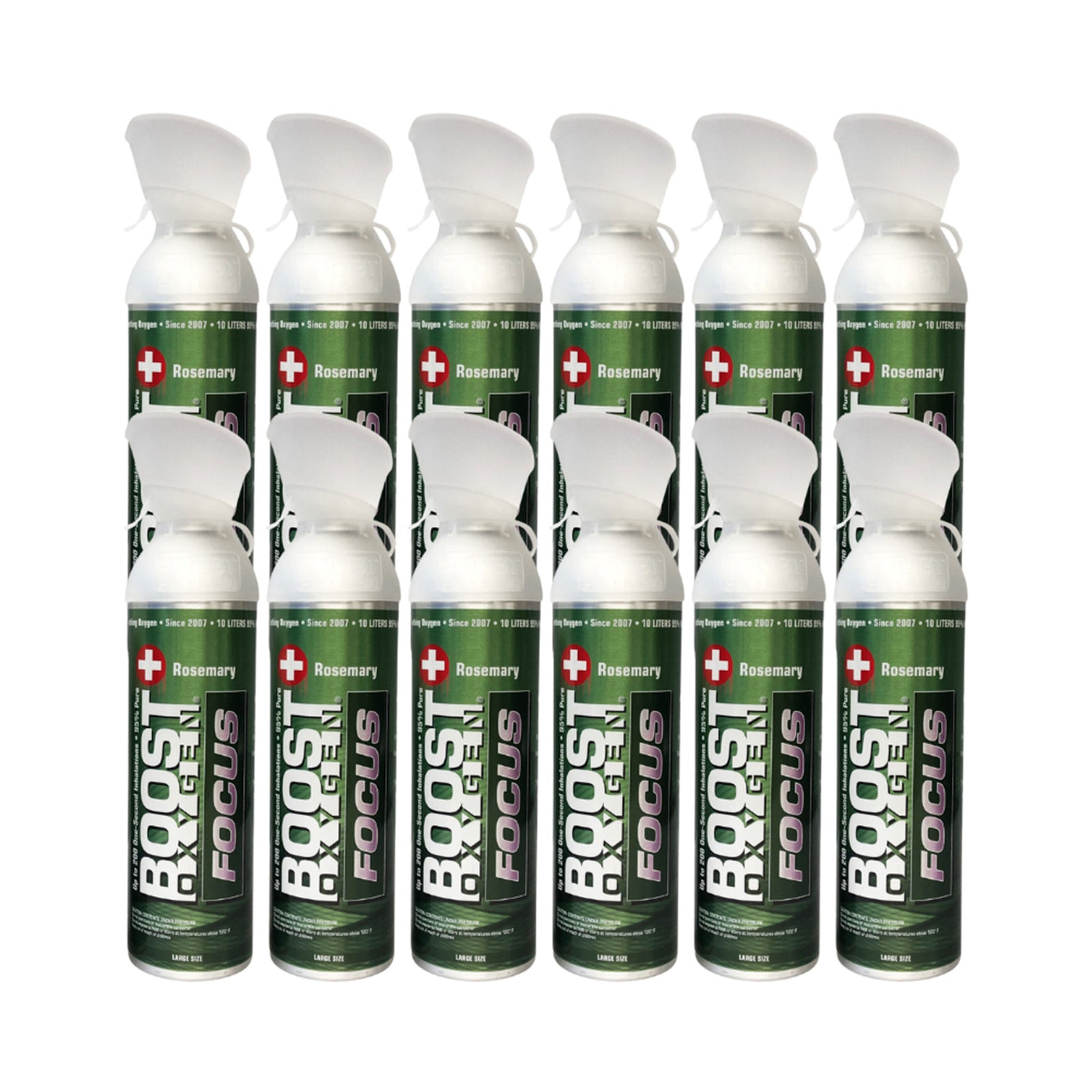 Boost Oxygen Think Tank Natural Portable 10 L Canned Oxygen, Rosemary (12 Pack) - VMInnovations