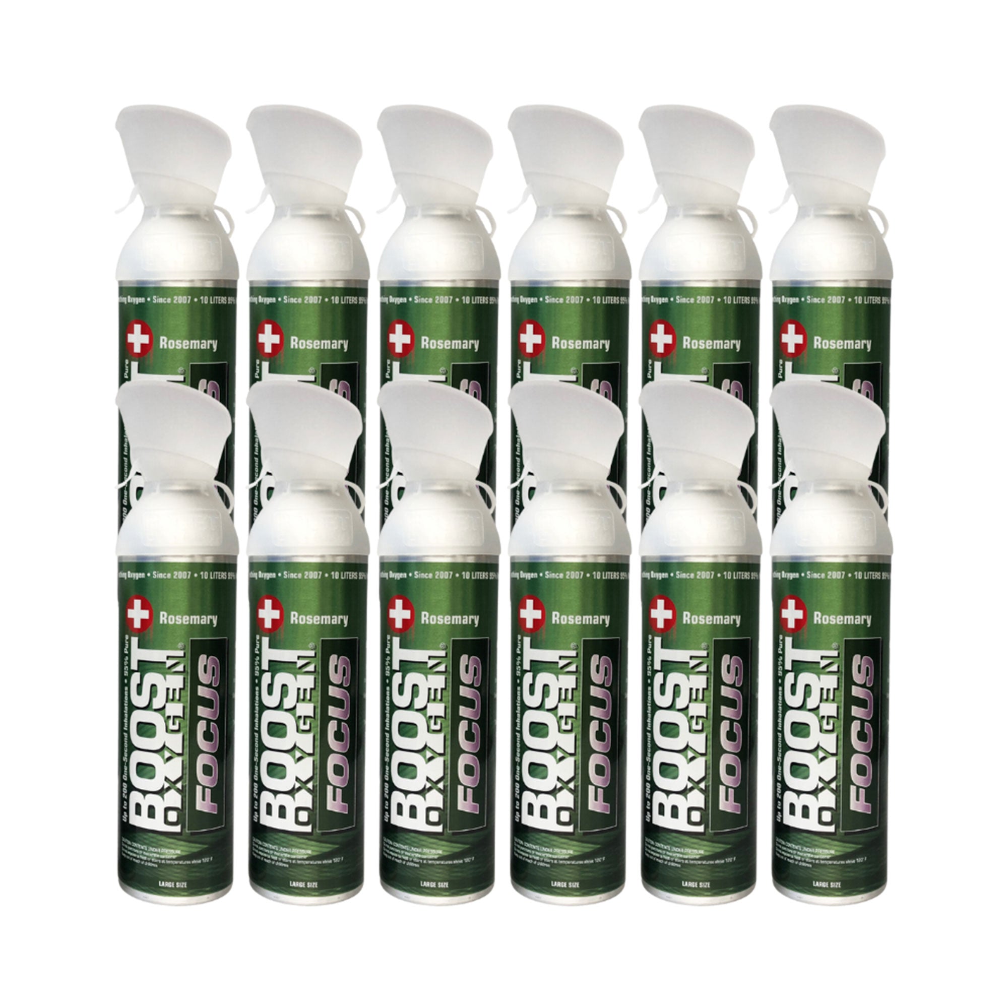 Boost Oxygen Think Tank Natural Portable 10 L Canned Oxygen, Rosemary (12 Pack) - VMInnovations