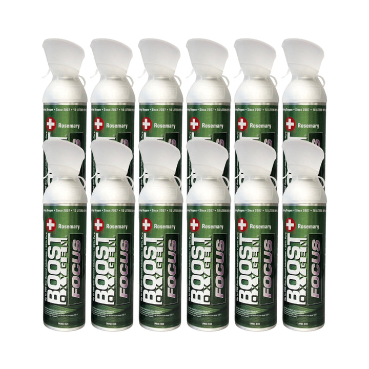 Boost Oxygen Think Tank Natural Portable 10 L Canned Oxygen, Rosemary (12 Pack)