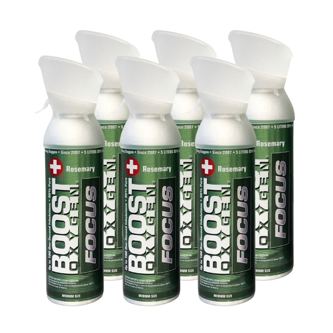 Boost Oxygen 5 L Think Tank Natural Portable Canned Oxygen, Rosemary (6 Pack)