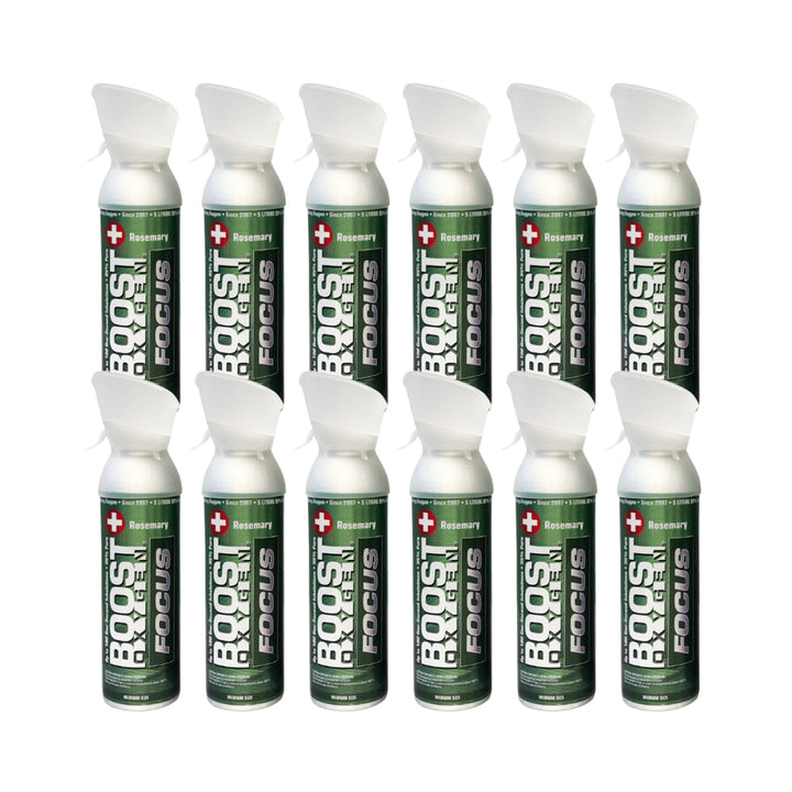 Boost Oxygen 5 L Think Tank Natural Portable Canned Oxygen, Rosemary (12 Pack)