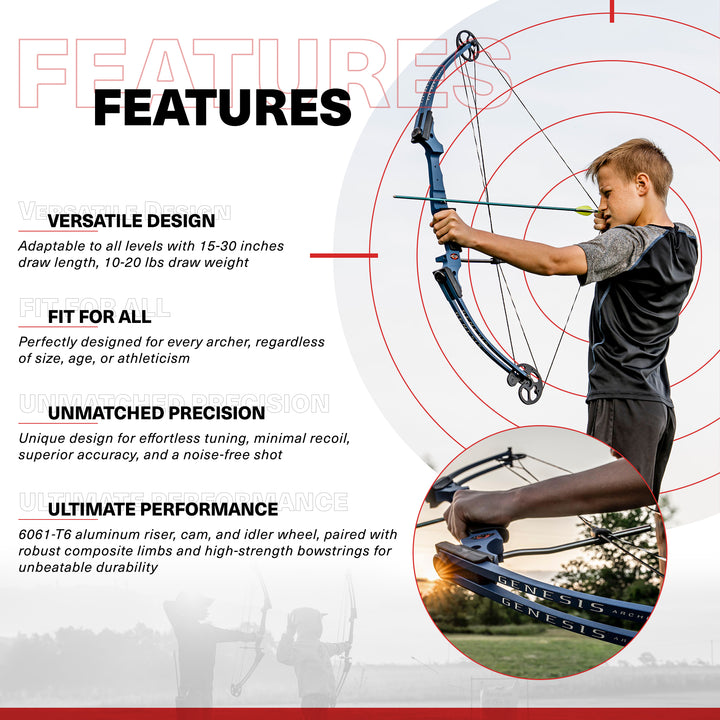 Genesis Original Bow, Draw Hand Left or Right Archery Compound Bow