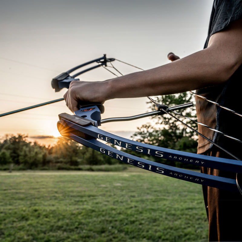 Genesis Original Archery Compound Bow, Adjustable Sizing, Draw Hand-Right, Blue