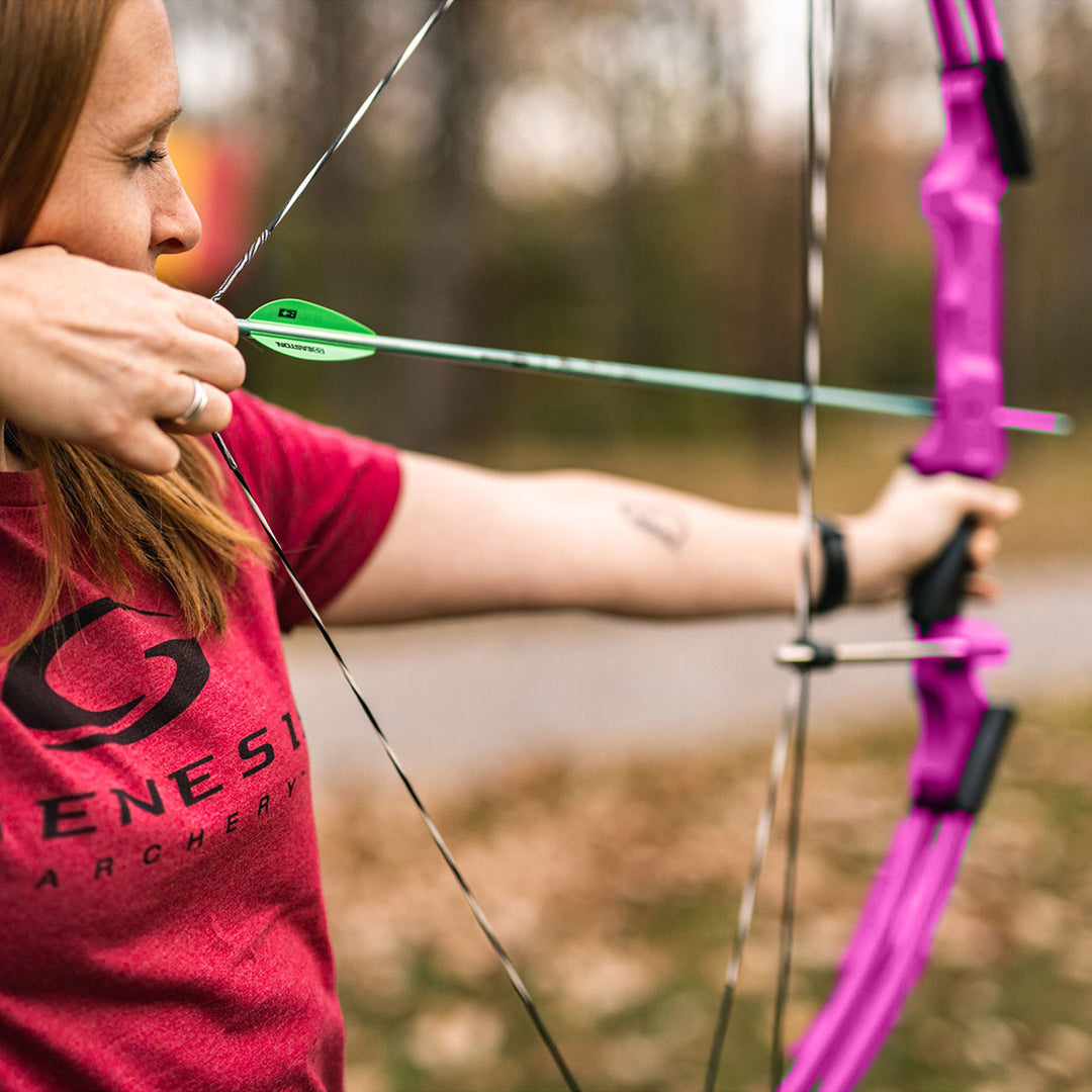 Genesis Original Archery Compound Bow w/ Adjustable Sizing, Right Handed, Purple