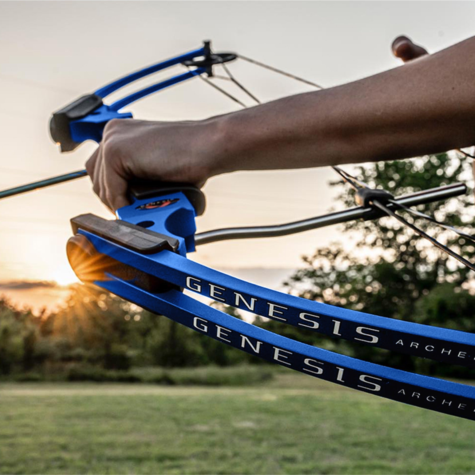 Genesis Original Archery Compound Bow & Arrow Set, Left Handed, Blue (Open Box) - VMInnovations