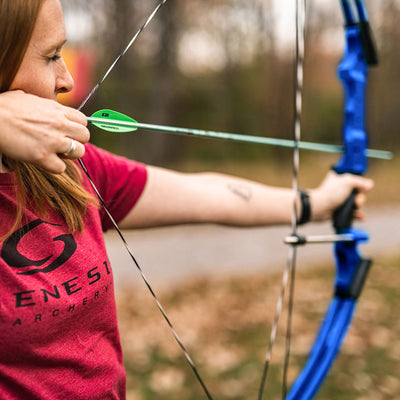 Genesis Original Archery Compound Bow & Arrow Set, Left Handed, Blue (Open Box) - VMInnovations