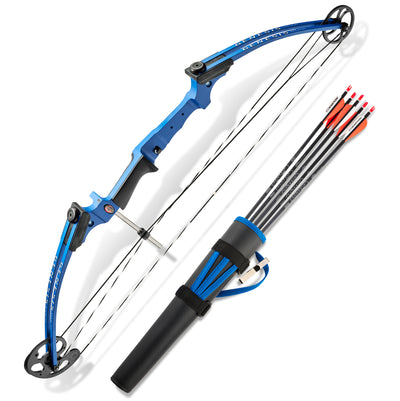 Genesis Original Archery Compound Bow & Arrow Set, Left Handed, Blue (Open Box) - VMInnovations