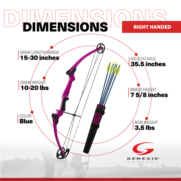 Genesis Archery Purple Original Target Practice Bow Kit, Right Handed (Used) - VMInnovations