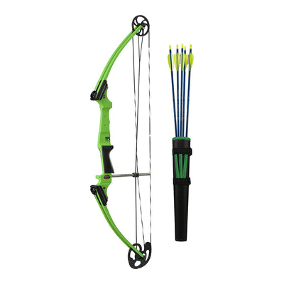 Genesis Archery Green Compound Target Practice Bow Kit, Left Handed (For Parts)