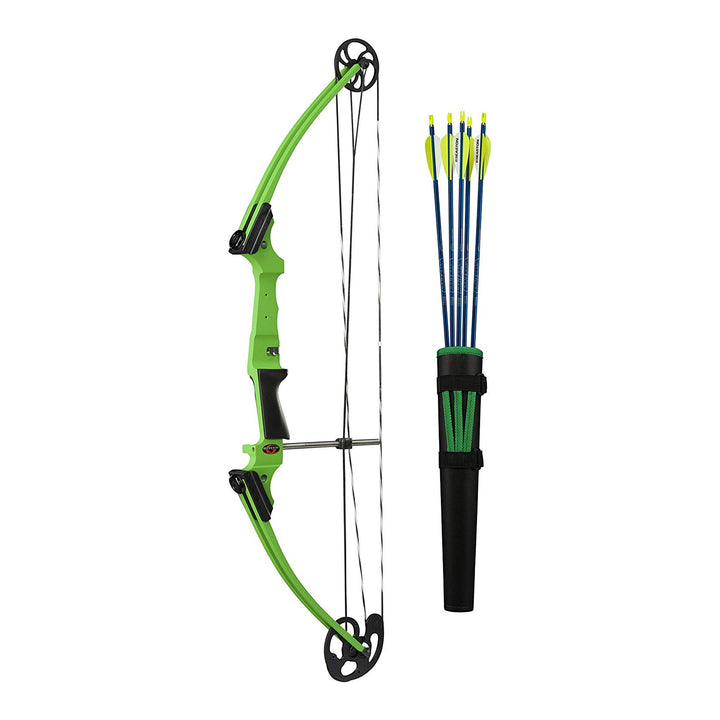 Genesis Original Archery Compound Bow and Arrow Set, Draw Hand-Left, Green
