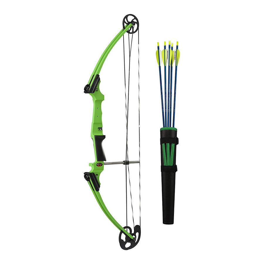 Genesis Original Archery Compound Bow/Arrow Set, Left Handed, Green (Open Box) - VMInnovations