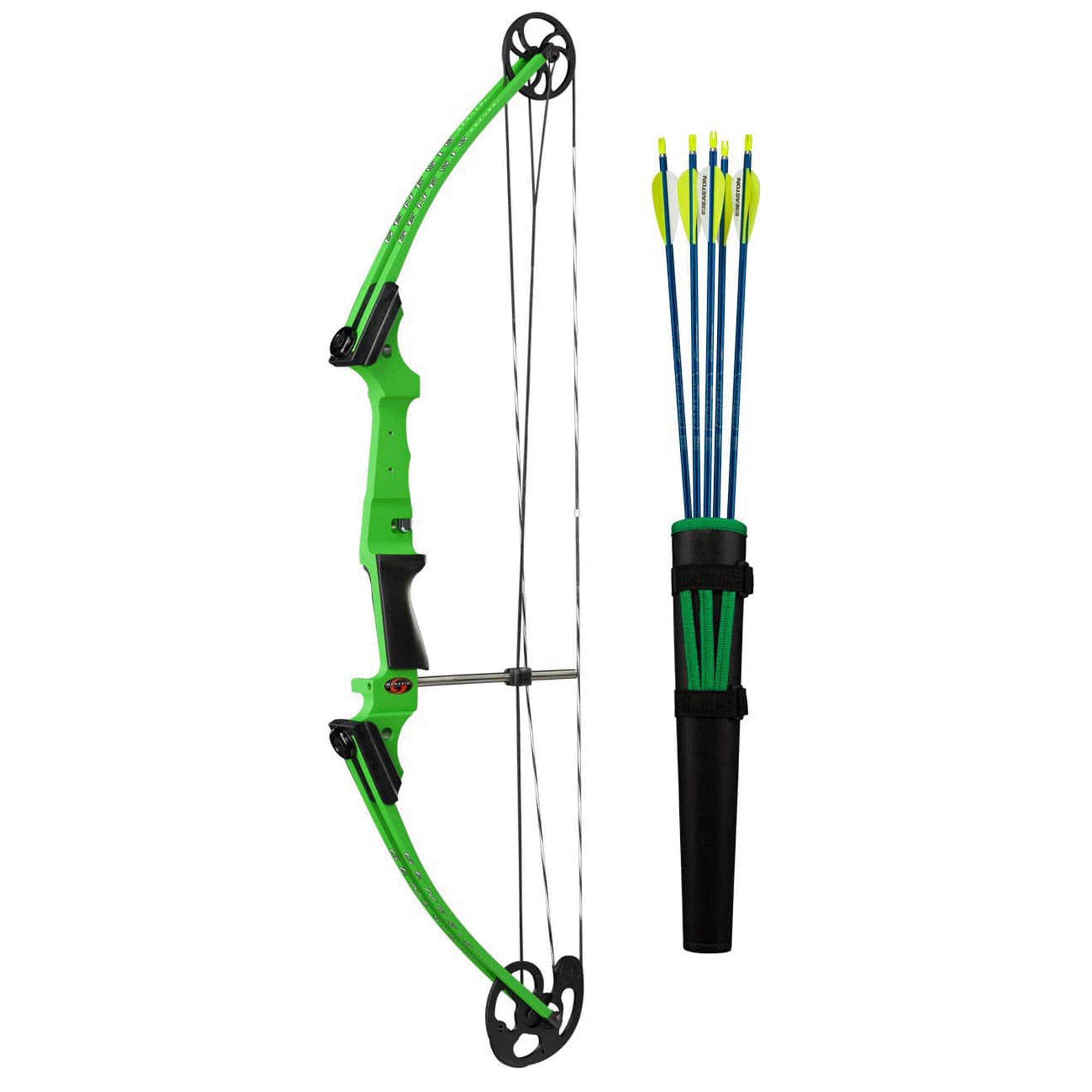 Genesis Archery Green Compound Target Practice Bow Kit, Right Handed (Open Box) - VMInnovations