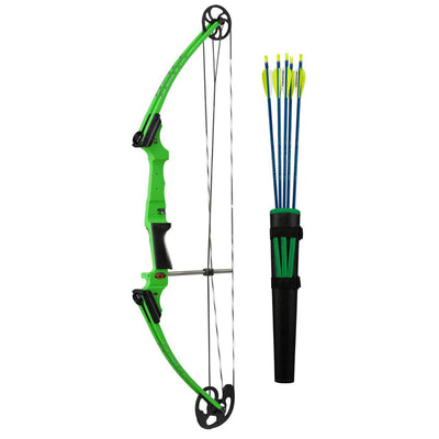 Genesis Archery Green Compound Target Practice Bow Kit, Right Handed (Open Box) - VMInnovations
