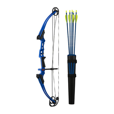 Genesis Mini, Youth Compound Bow & Arrow Kit with Quiver, Draw Hand-Right, Blue - VMInnovations