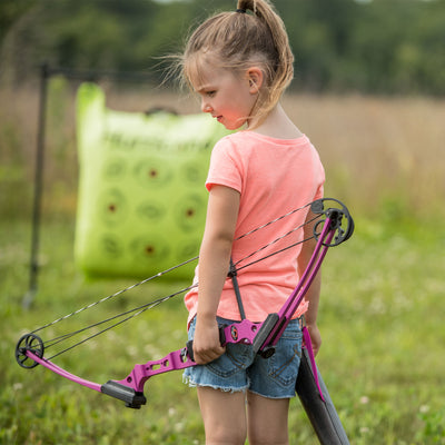 Genesis Mini, Youth Compound Bow & Arrow Kit with Quiver, Draw Hand-Right, Blue