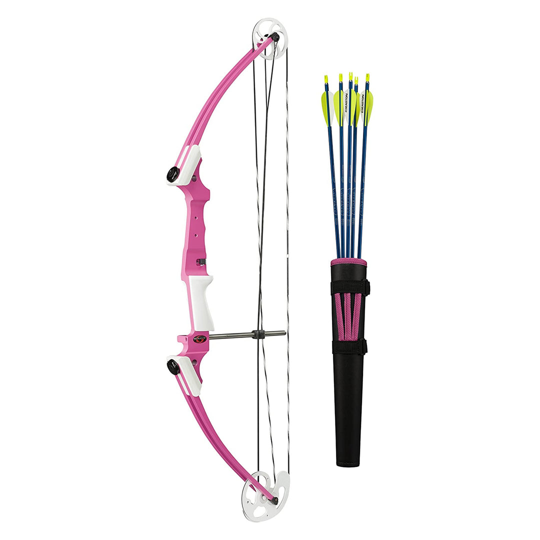 Genesis Lightweight Archery Compound Bow/Arrow Set, Left Handed, Pink (Used)